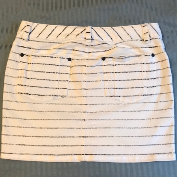 Striped Denim Mini Skirt - Picture 4 of 7